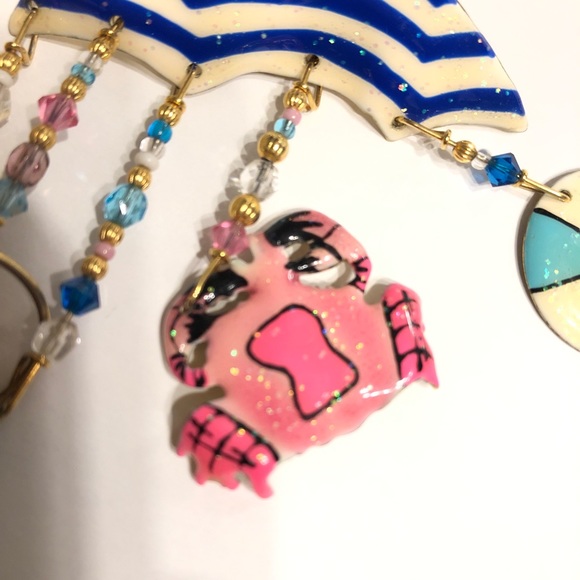 Lunch at the Ritz Beach Theme Earrings - Picture 8 of 8